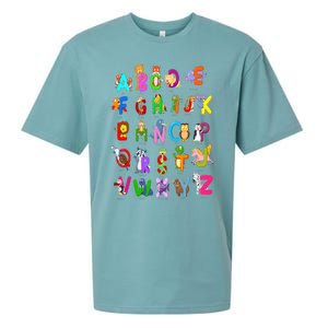 Alphabet Animal ABCs Learning Kindergarten School Teacher Sueded Cloud Jersey T-Shirt