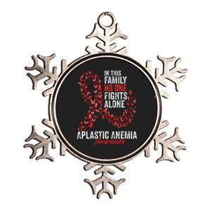 Aplastic Anemia Awareness Month Butterflies Red Ribbon Metallic Star Ornament