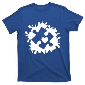 Autism Awareness And Acceptance Paint Spot Puzzle Piece Heart Gift T-Shirt