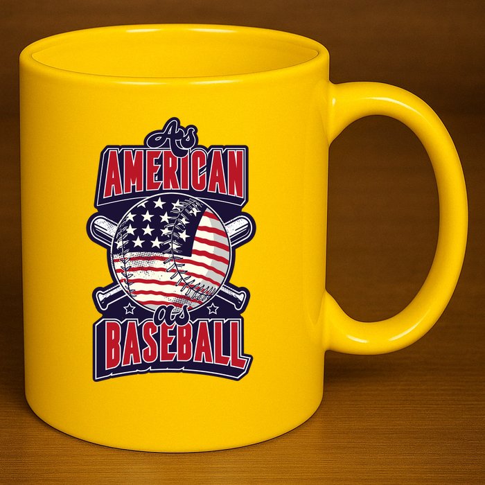 As American As Baseball 11oz C Handle Ceramic Mug