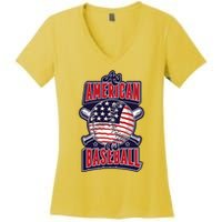 As American As Baseball Women's V-Neck T-Shirt