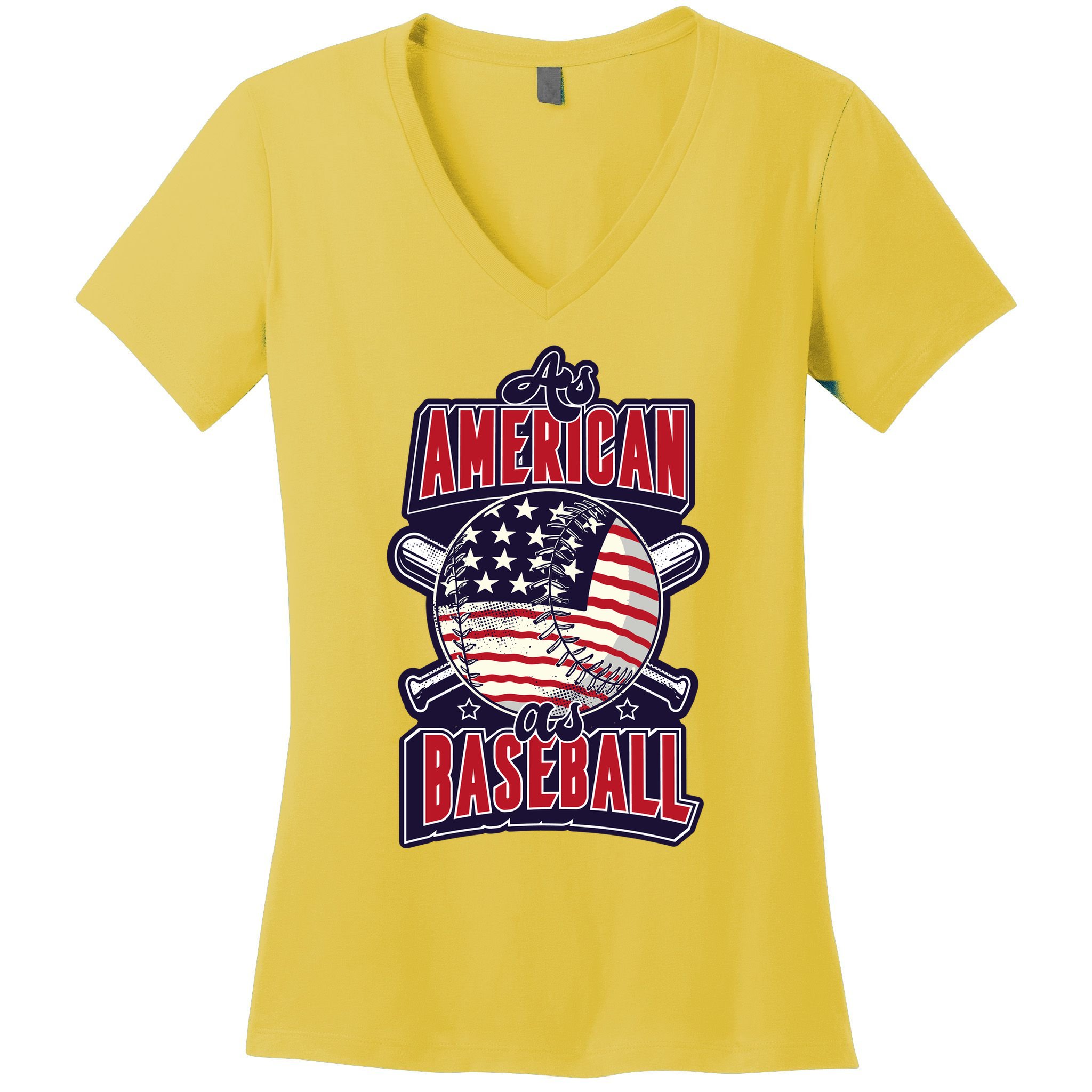 As American As Baseball Women's V-Neck T-Shirt