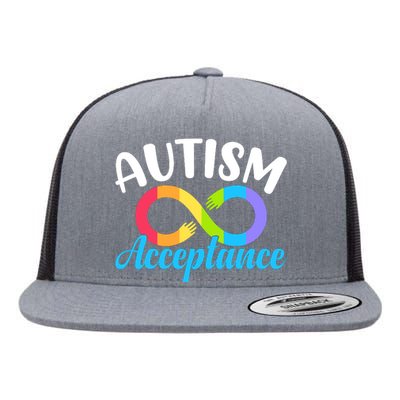 Autism Awareness Autism Red Instead Infinity Acceptance Flat Bill Trucker Hat