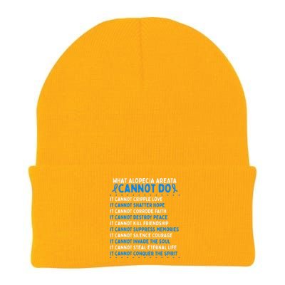 Alopecia Areata Awareness Movement Fighter Warrior Ribbon Knit Cap Winter Beanie