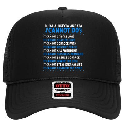 Alopecia Areata Awareness Movement Fighter Warrior Ribbon High Crown Mesh Back Trucker Hat