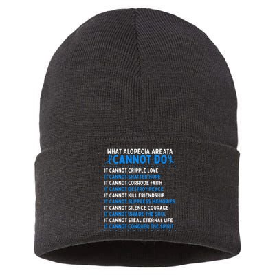 Alopecia Areata Awareness Movement Fighter Warrior Ribbon Sustainable Knit Beanie