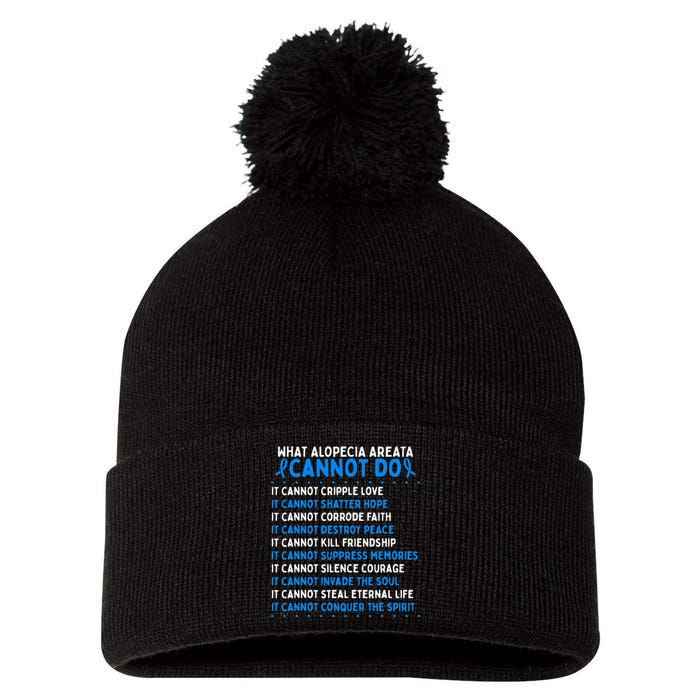 Alopecia Areata Awareness Movement Fighter Warrior Ribbon Pom Pom 12in Knit Beanie