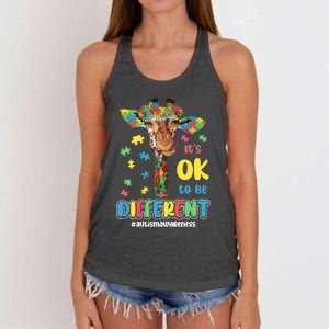 Autism Awareness Acceptance Wo Its Ok To Be Different Women's Knotted Racerback Tank