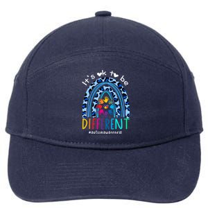 Autism Awareness Acceptance Its Ok To Be Different Funny Gift 7-Panel Snapback Hat