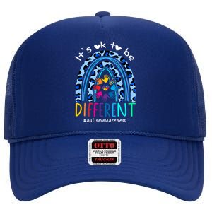 Autism Awareness Acceptance Its Ok To Be Different Funny Gift High Crown Mesh Back Trucker Hat