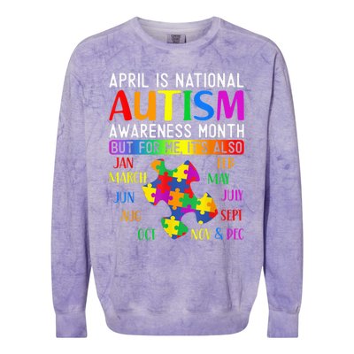 Autism Awareness - April is National Autism Awareness Month Colorblast Crewneck Sweatshirt