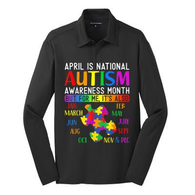 Autism Awareness - April is National Autism Awareness Month Silk Touch Performance Long Sleeve Polo