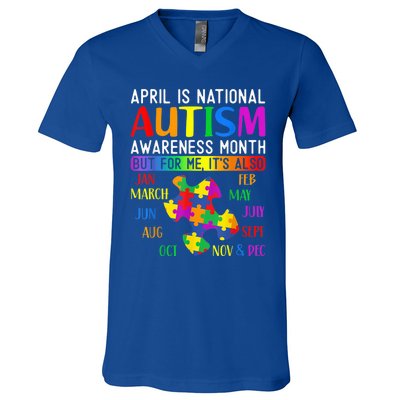 Autism Awareness - April is National Autism Awareness Month V-Neck T-Shirt