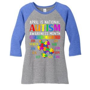 Autism Awareness - April is National Autism Awareness Month Women's Tri-Blend 3/4-Sleeve Raglan Shirt