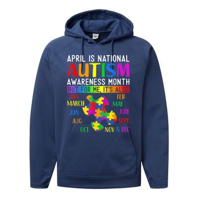 Autism Awareness - April is National Autism Awareness Month Performance Fleece Hoodie