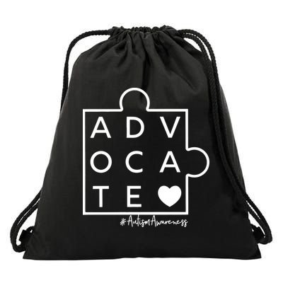 Advocate Autism Awareness Advocate Autism Support Accept Adapt Drawstring Bag