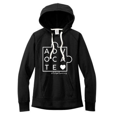 Advocate Autism Awareness Advocate Autism Support Accept Adapt Women's Fleece Hoodie