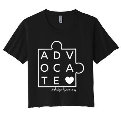 Advocate Autism Awareness Advocate Autism Support Accept Adapt Women's Crop Top Tee