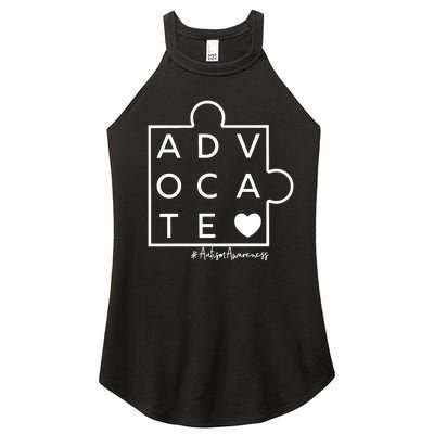 Advocate Autism Awareness Advocate Autism Support Accept Adapt Women’s Perfect Tri Rocker Tank