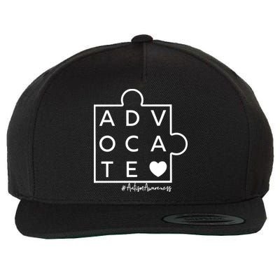 Advocate Autism Awareness Advocate Autism Support Accept Adapt Wool Snapback Cap