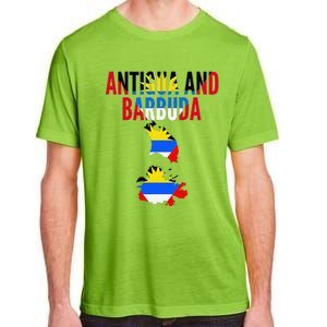 Antiguan Antigua And Barbuda Country Map Flag Adult ChromaSoft Performance T-Shirt