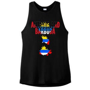 Antiguan Antigua And Barbuda Country Map Flag Ladies PosiCharge Tri-Blend Wicking Tank