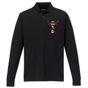 Antiguan Antigua And Barbuda Country Map Flag Performance Long Sleeve Polo