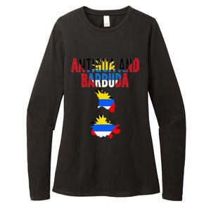 Antiguan Antigua And Barbuda Country Map Flag Womens CVC Long Sleeve Shirt