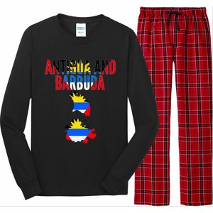 Antiguan Antigua And Barbuda Country Map Flag Long Sleeve Pajama Set