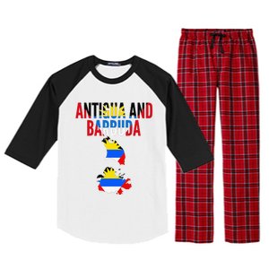 Antiguan Antigua And Barbuda Country Map Flag Raglan Sleeve Pajama Set