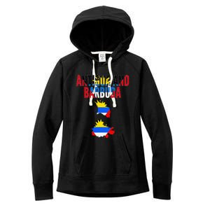 Antiguan Antigua And Barbuda Country Map Flag Women's Fleece Hoodie