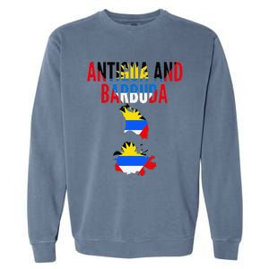 Antiguan Antigua And Barbuda Country Map Flag Garment-Dyed Sweatshirt