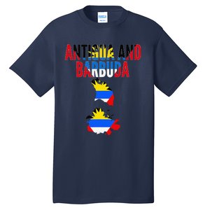 Antiguan Antigua And Barbuda Country Map Flag Tall T-Shirt