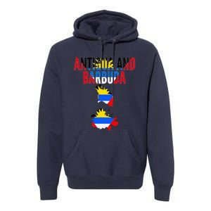 Antiguan Antigua And Barbuda Country Map Flag Premium Hoodie