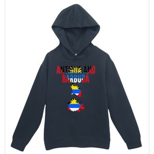 Antiguan Antigua And Barbuda Country Map Flag Urban Pullover Hoodie