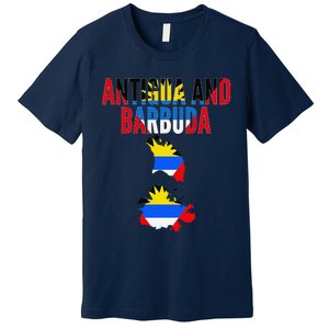 Antiguan Antigua And Barbuda Country Map Flag Premium T-Shirt