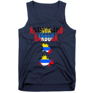 Antiguan Antigua And Barbuda Country Map Flag Tank Top