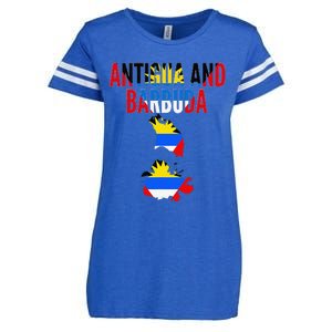 Antiguan Antigua And Barbuda Country Map Flag Enza Ladies Jersey Football T-Shirt