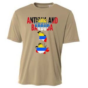 Antiguan Antigua And Barbuda Country Map Flag Cooling Performance Crew T-Shirt