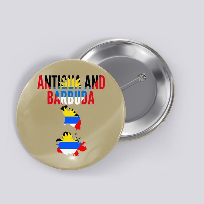 Antiguan Antigua And Barbuda Country Map Flag Button