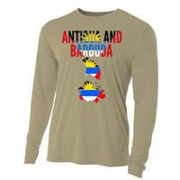 Antiguan Antigua And Barbuda Country Map Flag Cooling Performance Long Sleeve Crew