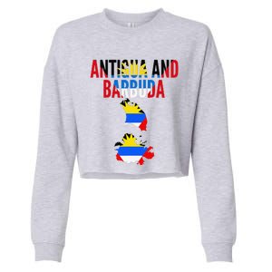 Antiguan Antigua And Barbuda Country Map Flag Cropped Pullover Crew