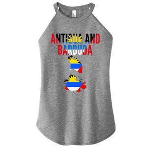 Antiguan Antigua And Barbuda Country Map Flag Women's Perfect Tri Rocker Tank