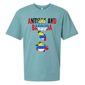 Antiguan Antigua And Barbuda Country Map Flag Sueded Cloud Jersey T-Shirt