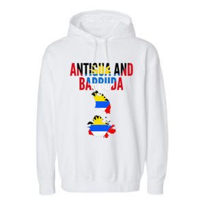 Antiguan Antigua And Barbuda Country Map Flag Garment-Dyed Fleece Hoodie