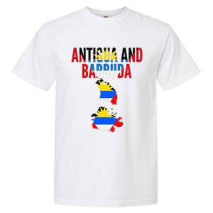 Antiguan Antigua And Barbuda Country Map Flag Garment-Dyed Heavyweight T-Shirt