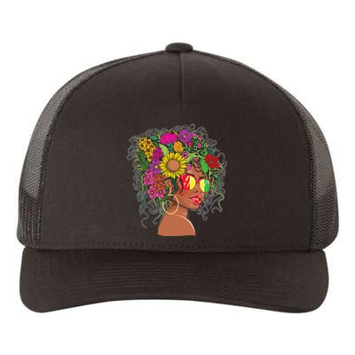 Afro African American Black Melanin Queen Juneteenth Yupoong Adult 5-Panel Trucker Hat