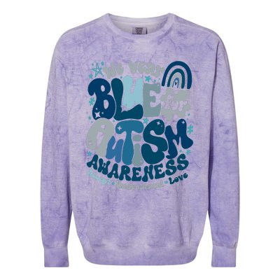 Autism Awarenessin April We Wear Blue Occupational Therapy Colorblast Crewneck Sweatshirt