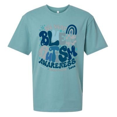 Autism Awarenessin April We Wear Blue Occupational Therapy Sueded Cloud Jersey T-Shirt