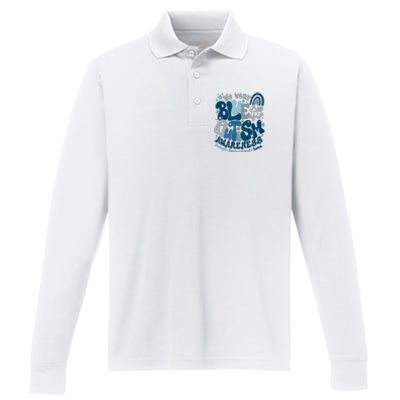 Autism Awarenessin April We Wear Blue Occupational Therapy Performance Long Sleeve Polo